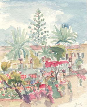 R1218*-Taormina, Blumen am S.Domenico